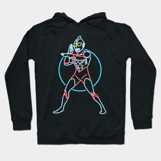 Ultraman neon Hoodie by AlanSchell76